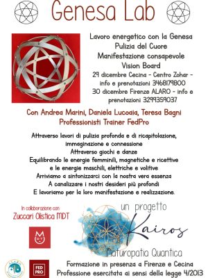 Genesa Lab e Vision Board 29 a Cecina e 30 Dicembre a Firenze